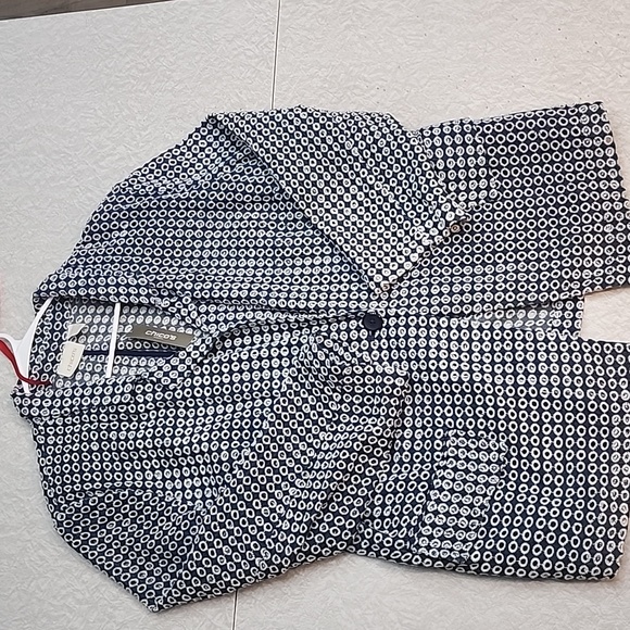 Chico's blazer blue and white peekaboo perforated NWT - Picture 1 of 4